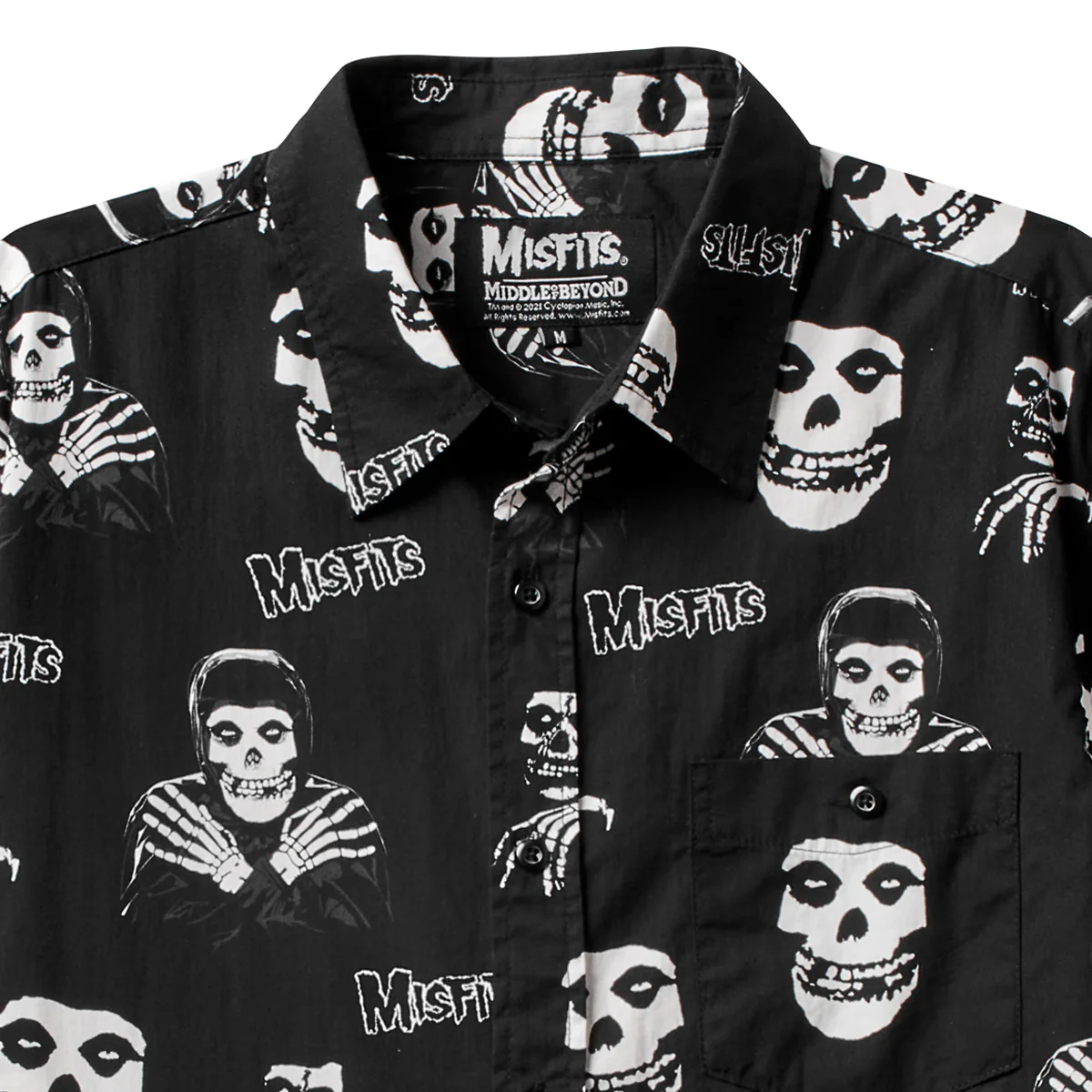 Misfits All Over Short Sleeve Button-Up Shirt - Image 2