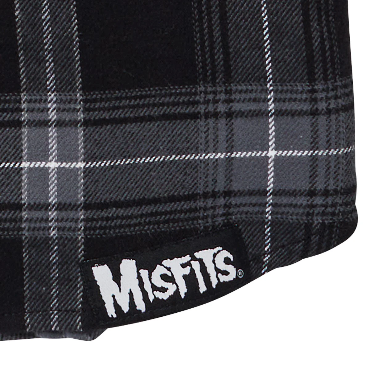 Misfits Grey & Black Long Sleeve Flannel Shirt - Image 5